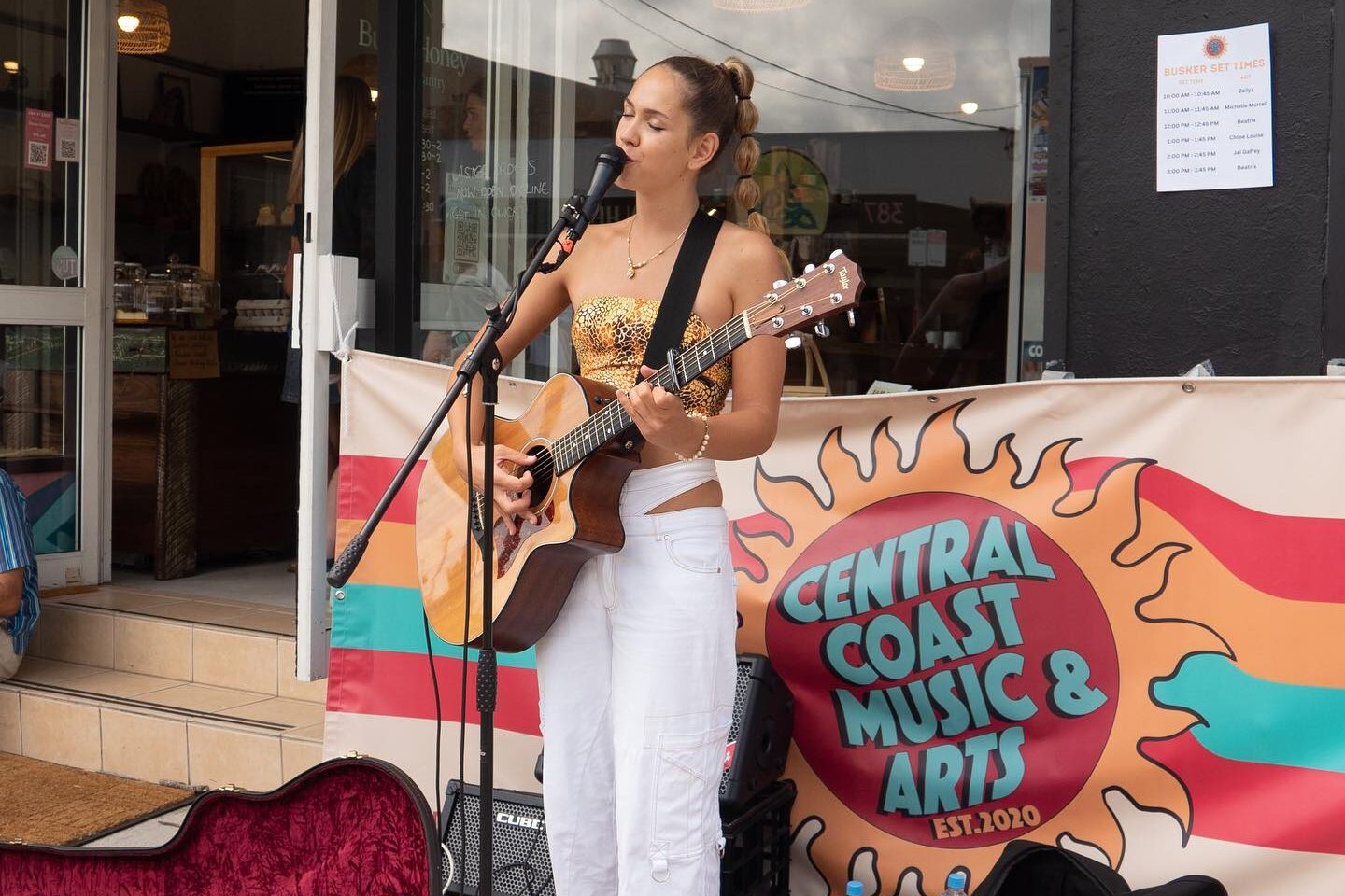 Busking at Long Jetty festival